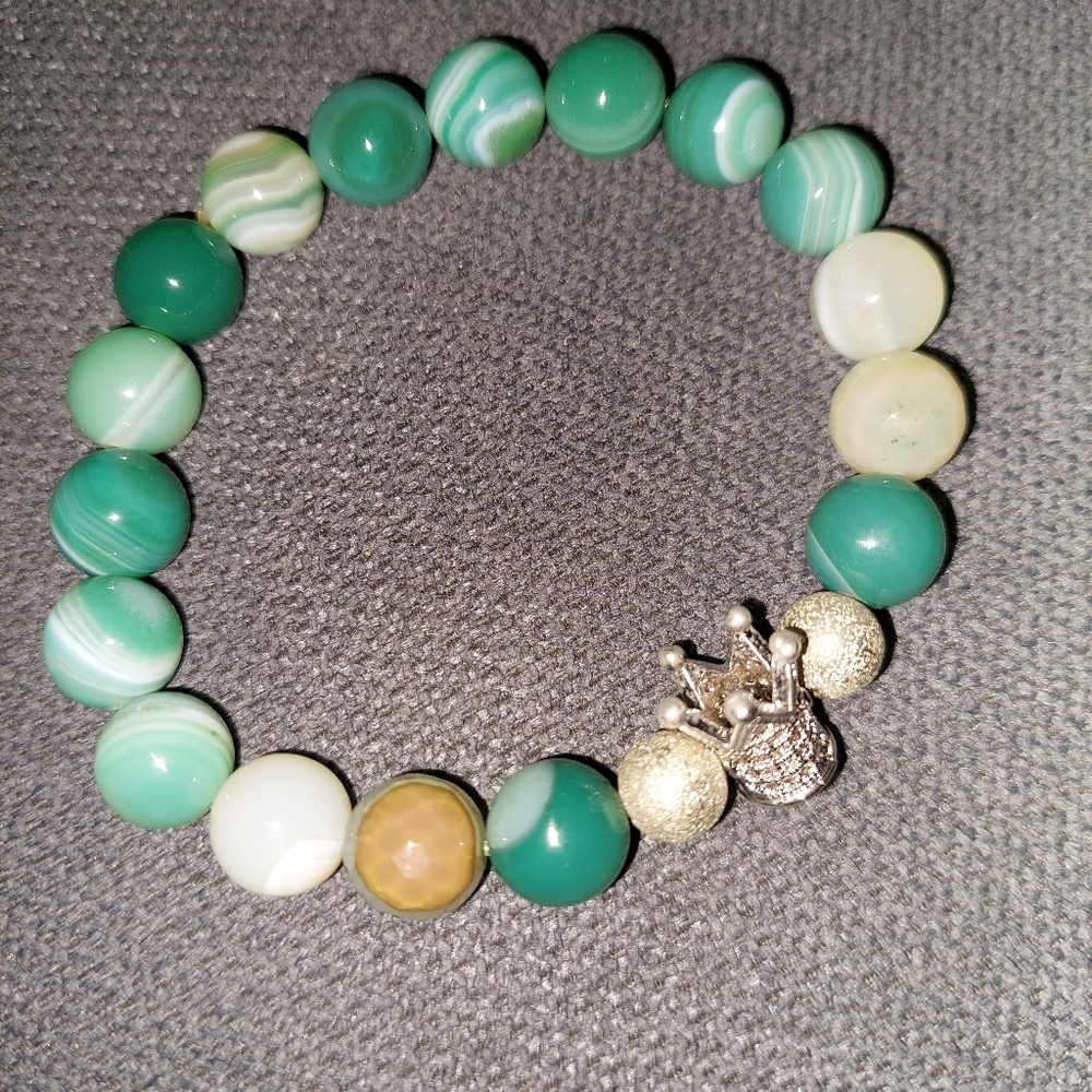 Dragon Vein Agate For Strength & Perseverance Crystal Bracelet